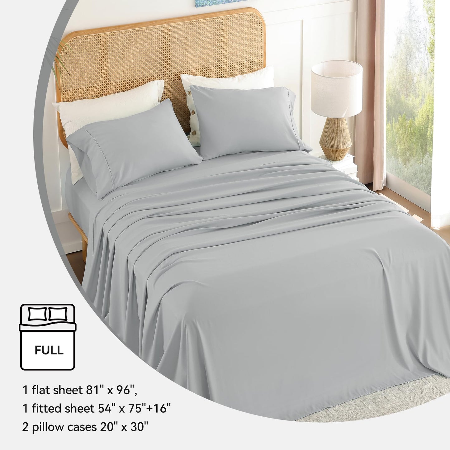 Dreava Grey Twin Sheet Set - Soft Breathable Microfiber Bed Sheets with Extra Deep Pocket, Luxury Hotel Cooling Bedding, Oeko-Tex Certified Wrinkle Free 3 Piece