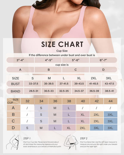 Wireless Seamless Jelly Bra for Women with Support - No Underwire Full Coverage Push Up Bras for Women