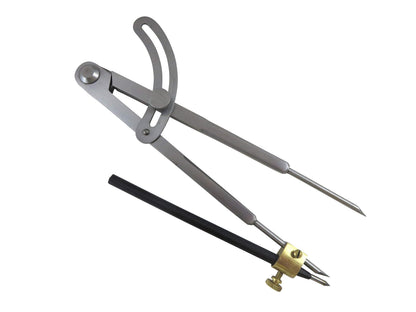 Taytools 469485 6” Firm Joint Dividers, Compass, Pencil Attachment, Carbide Scriber, Locking Mechanism, Hardened Points