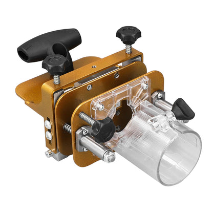 Router Mortising Jig, Stainless Steel 2 in 1 Woodworking Slotting Machine with Fastening Bracket for Furniture Joinery and Door Hinge Installation
