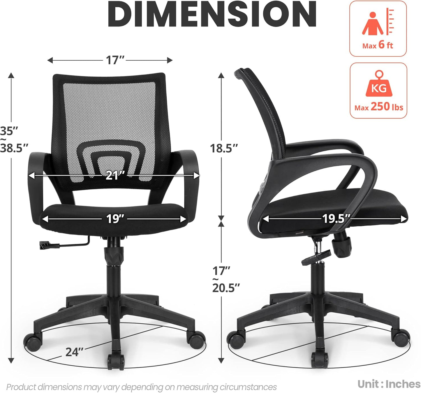 Neo Chair Office Computer Desk Chair, Gaming-Ergonomic Mid Back Cushion with Lumbar Support and Wheels