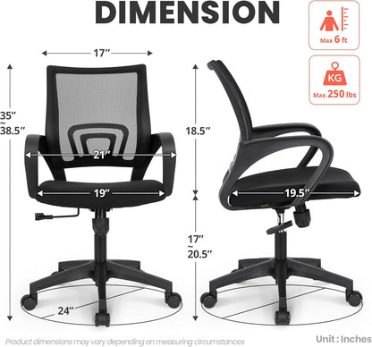 Neo Chair Office Computer Desk Chair, Gaming-Ergonomic Mid Back Cushion with Lumbar Support and Wheels