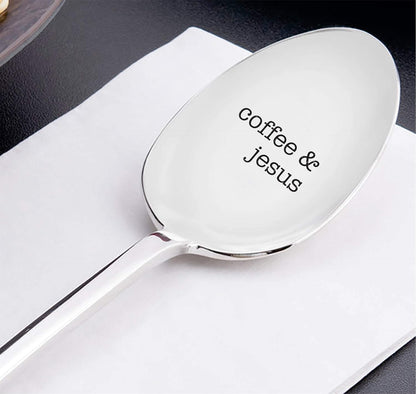 Coffee Spoon, Engraved Jesus - Christian Gifts for Her, Inspirational Kitchen Keepsake