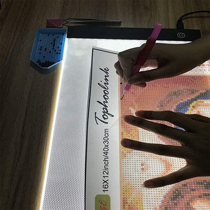 Huacan LED Light Pad Board for Diamond Painting Tablet Ultrathin 3 Level Dimmable Portable USB Charging Apply to Diamond Art Kits