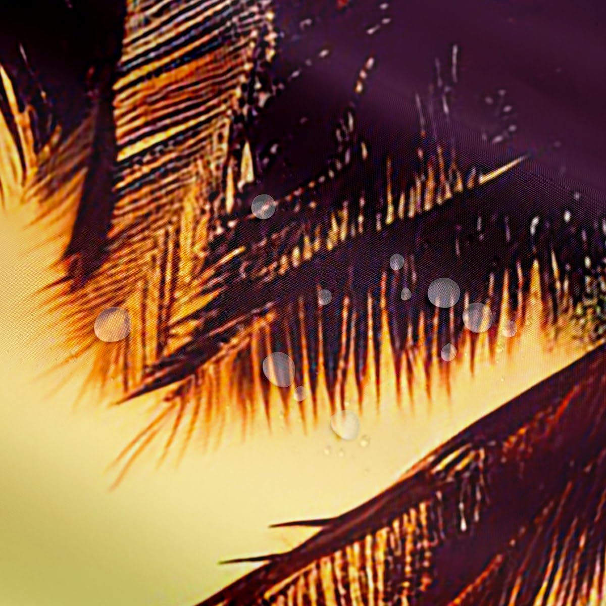 Ocean Beach Shower Curtain 72x84, Tropical Palm Tree Bath Curtain with 12 Pack Hooks, Hawaiian Sunset Decor