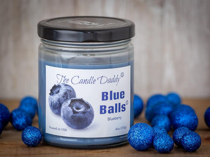 Two Blue Balls - Blueberry Scented 6 Ounce Jar Candle with 40 Hour Burn
