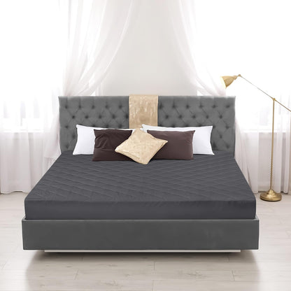 Utopia Bedding Quilted Fitted Mattress Pad - Full Size Deep Pocket Protector | Machine Washable Grey