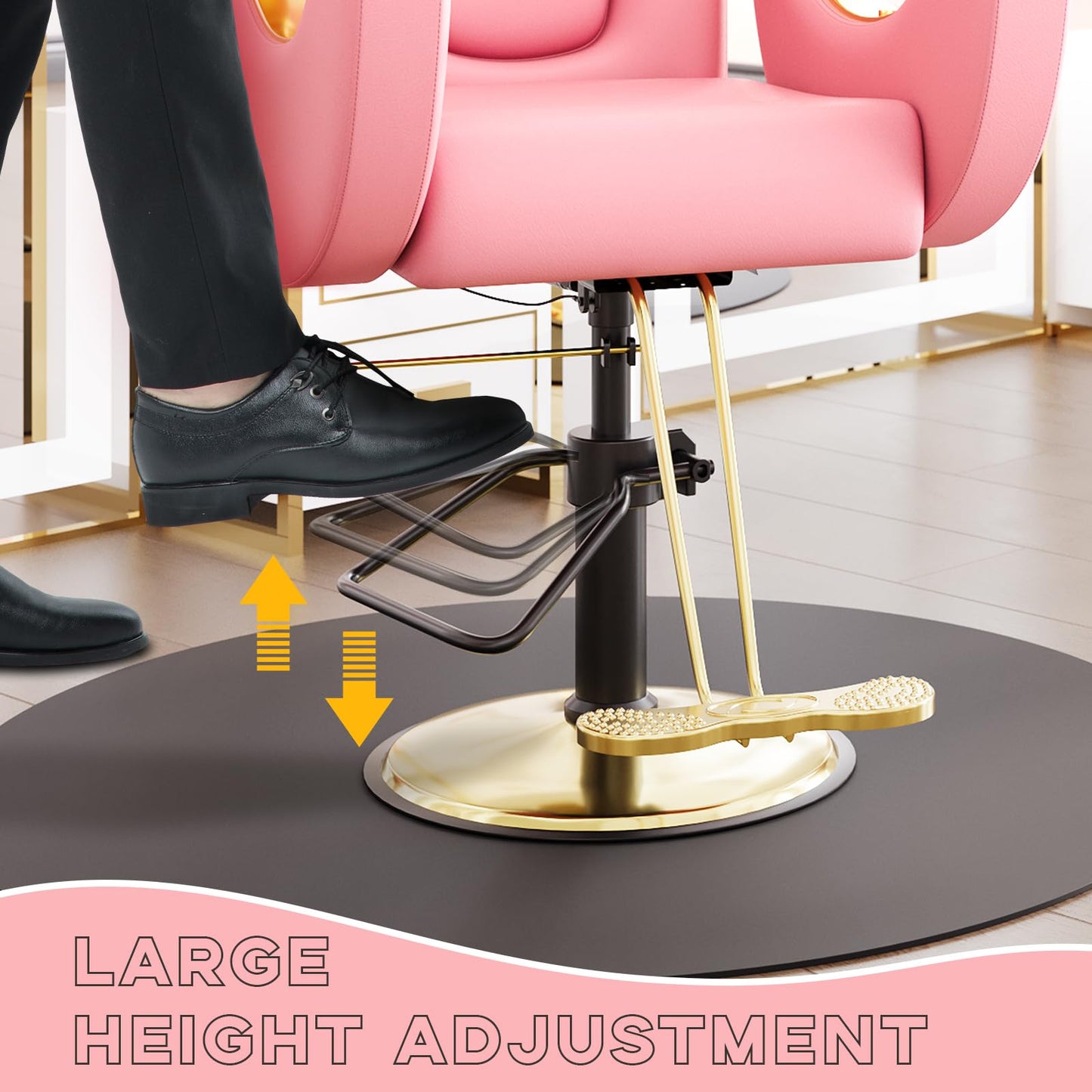 Barber Salon Chair, Reclining Salon Chair for Hair Stylist with Heavy Duty Hydraulic Pump, 360° Swivel & Height Adjustable Styling Chair for Barbershop, Spa, Tattoo, Beauty, 330 LBS Capacity