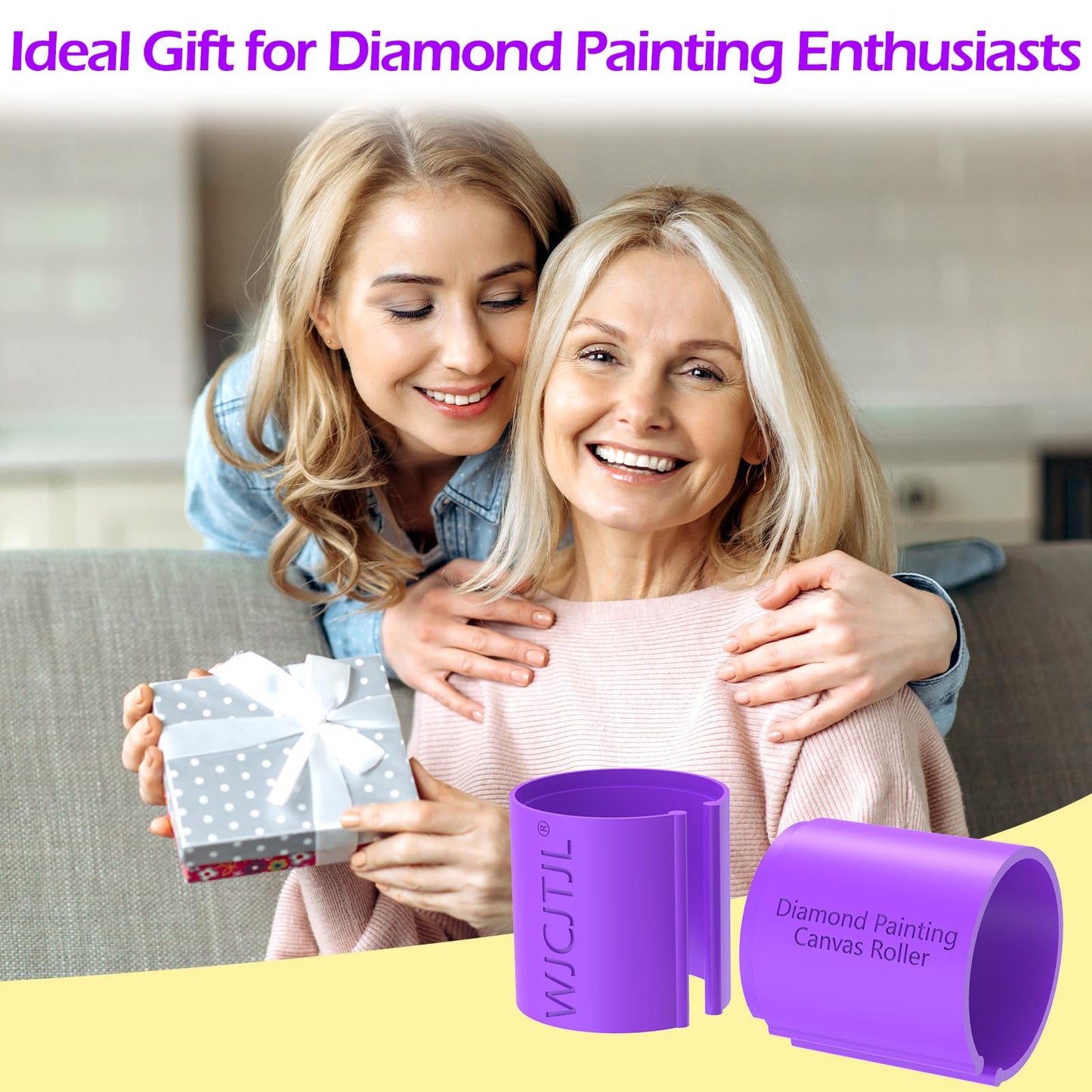 Diamond Painting Canvas Roll Holder – Anti-Roll Canvas Ring Organizer for Diamond Art Kits for Adults – Diamond Painting Art Accessories, Tool for Enhanced Diamond Painting Experience (Purple)