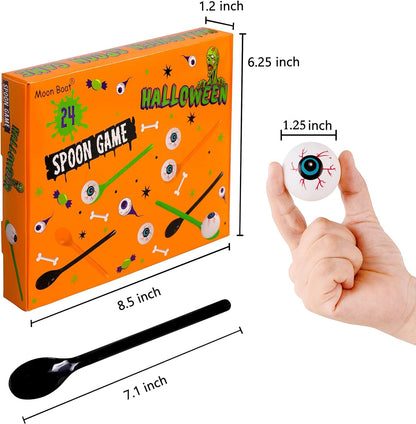 Moon Boat 24 Packs Halloween Game Eyeball Spoon Relay Race Toy Set- Indoor Outdoor Party Supplies Decorations