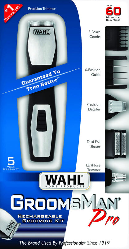 Wahl Lifeproof Rechargeable Trimmer No.09953-1601 for Beards/Mustache/Goatee with Self Sharpening Blades, 1.05 Pound