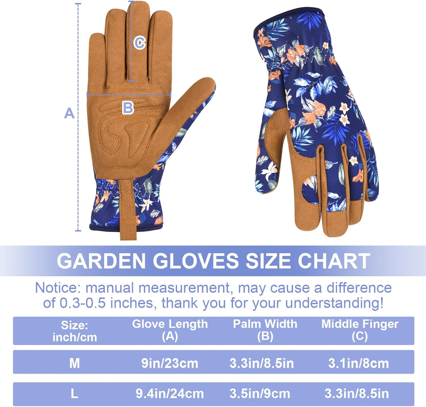 Womens Leather Gardening Gloves, Thorn Proof Working Gloves for Digging, Planting, Pruning - No Stab