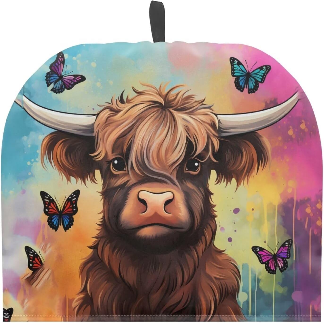 Highland Cattle Tea Cozy, Insulated Teapot Cover, Dust Proof Tea Pot Cosy, Portable Tea Cup Warmer, Kitchen Accessory