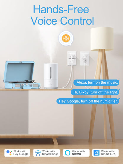 EIGHTREE Smart Plug 15A, Smart Plugs That Compatible with Alexa & Google Home & SmartThings, No Hub Required, Smart Outlet with Remote Control, Timer & Schedule, 2.4GHz WiFi Only, 4 Packs