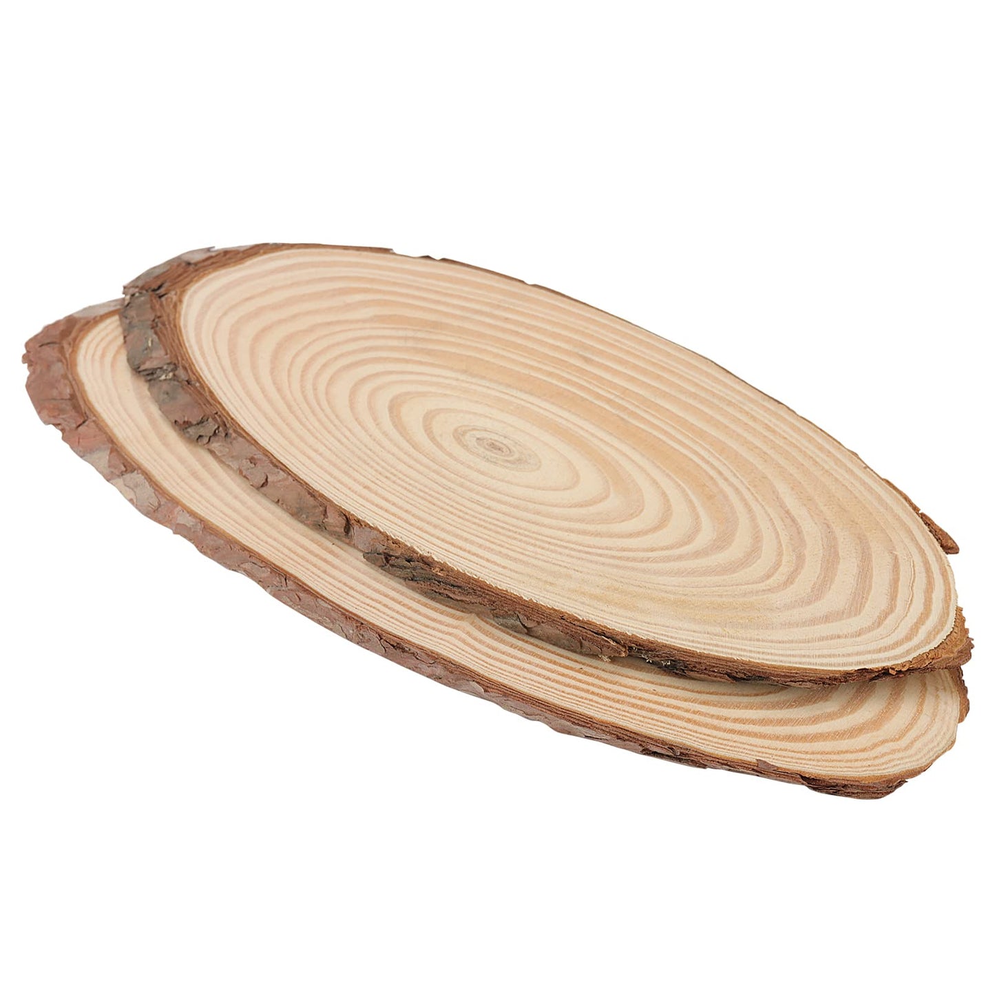 10 PCS Oval Wood Slices, Length 12 Inch and Width 3.9-4.7 Inch Craft Wooden Slices, Unfinished Wood Slices for DIY Wedding