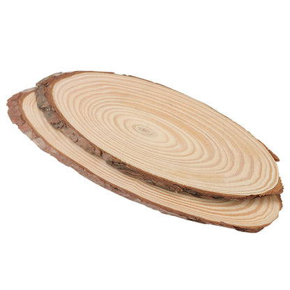 10 PCS Oval Wood Slices, Length 12 Inch and Width 3.9-4.7 Inch Craft Wooden Slices, Unfinished Wood Slices for DIY Wedding