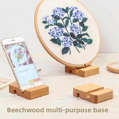 QIZUOLIFE Wooden Embroidery Hoop Stand Display Frame & Phone Holder for 7-10 Inch Hoops (3-Pack) Natural Wood Craftsmanship, 2-Tier Groove Design, Versatile Display and Home Decor