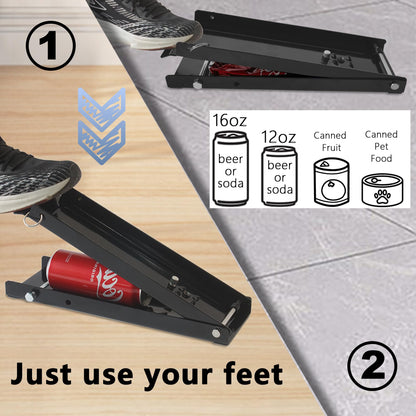 KASTUN Metal Can Crusher - 12 & 16 Oz. Folding Flat Easy Storage, No Wall Mounting Required