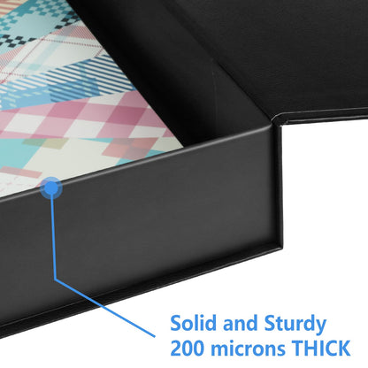 Harhana 12x12 Scrapbook Storage Box for Scrapbooks, Papers and Supplies, Odor Free, Solid Black, 4 Pack