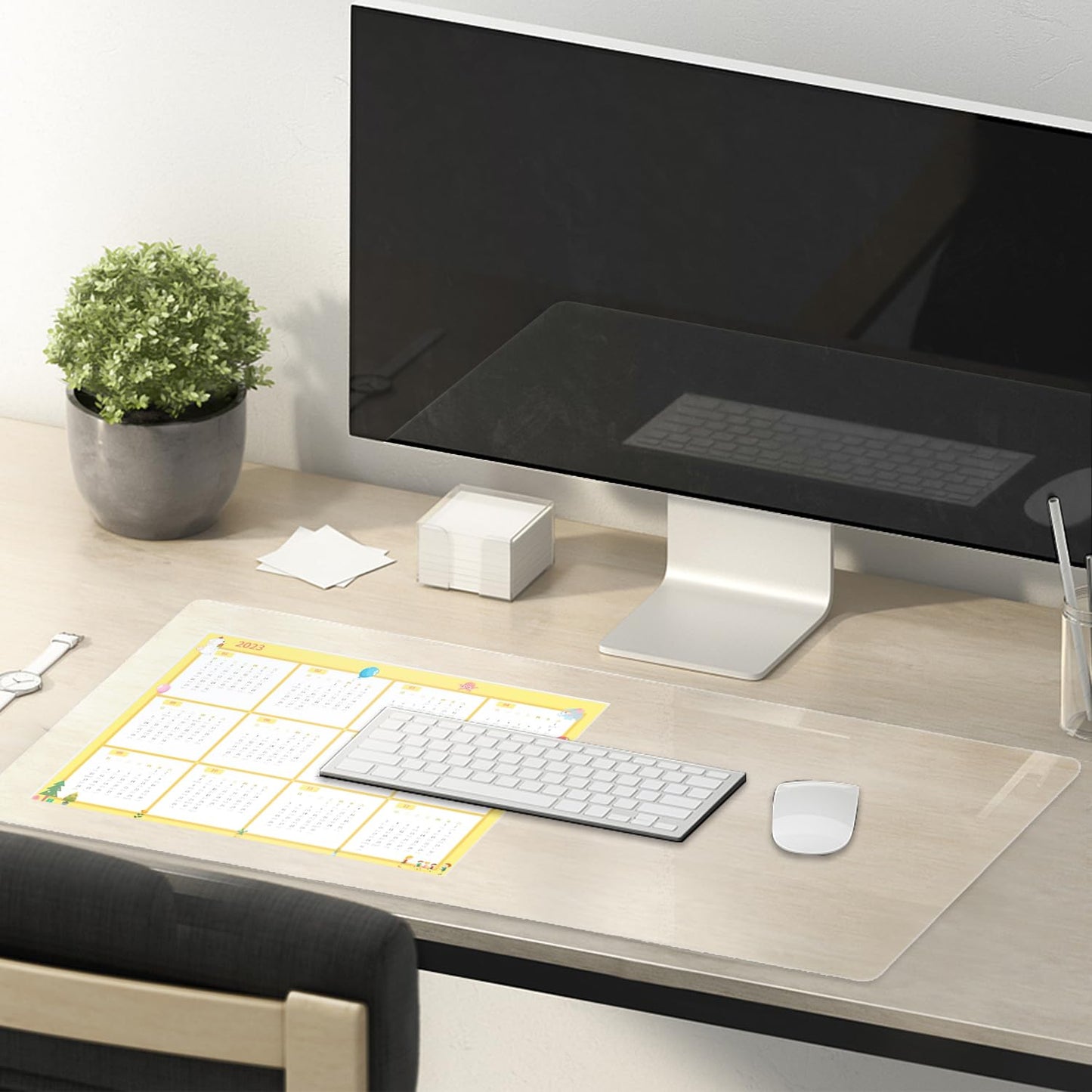 Eisdroma Clear Table Cover Protector - 16 x 48 Inch, 1.5mm Thick Plastic, Vinyl Table Mat for Desks