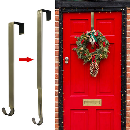 ZMCINER Wreath Hanger for Front Door, Adjustable 15-25 Inch Wreath Hanger, 20 lbs Larger Door Upgrade, Nickel