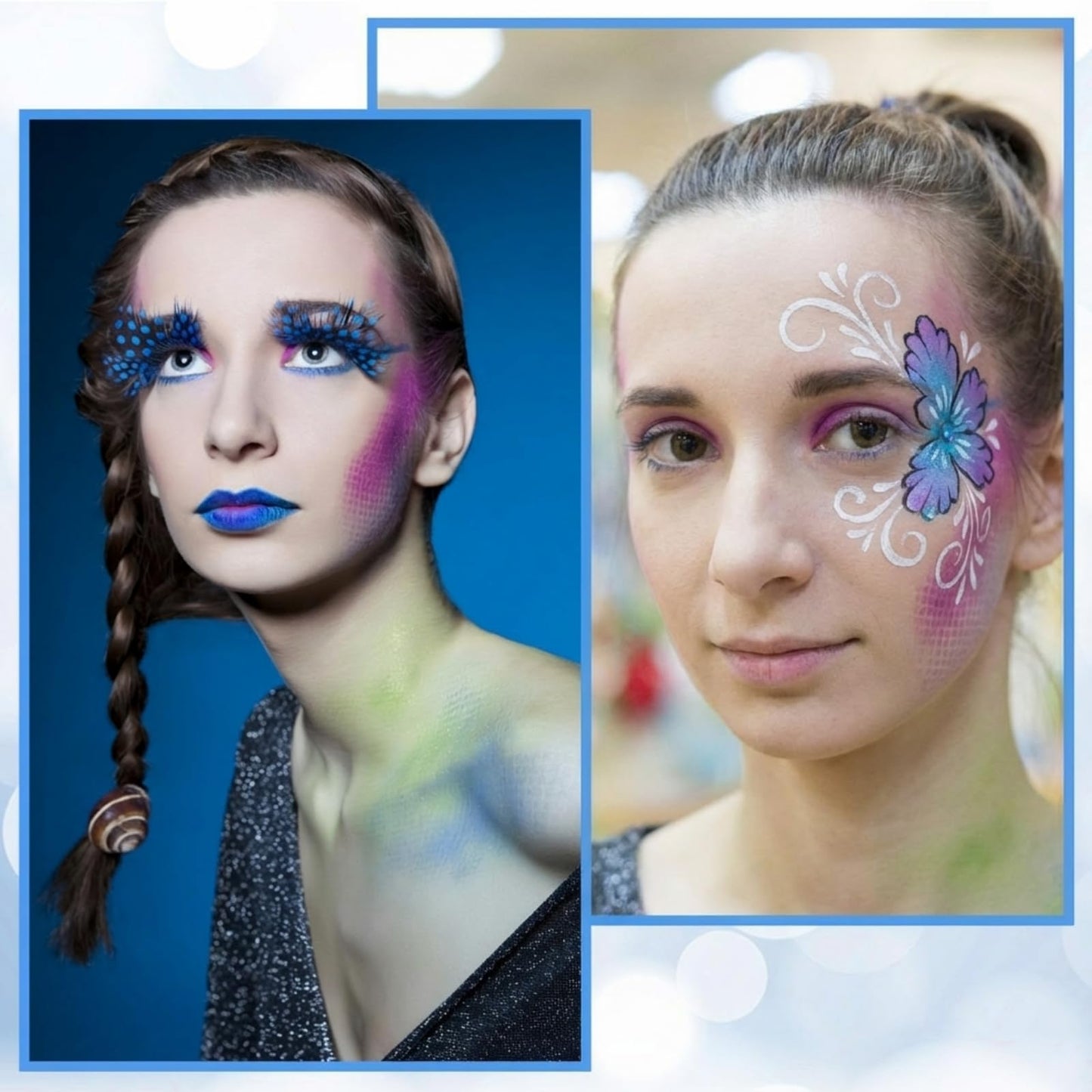 Thenshop 42 Pcs Face Paint Stencils Kits Includes 28 Reusable Facial Painting Stencils with 4 Stickers 10 Painting Brushes Plastic Tattoo Templates for Kids Halloween Party Makeup(Classic Style)