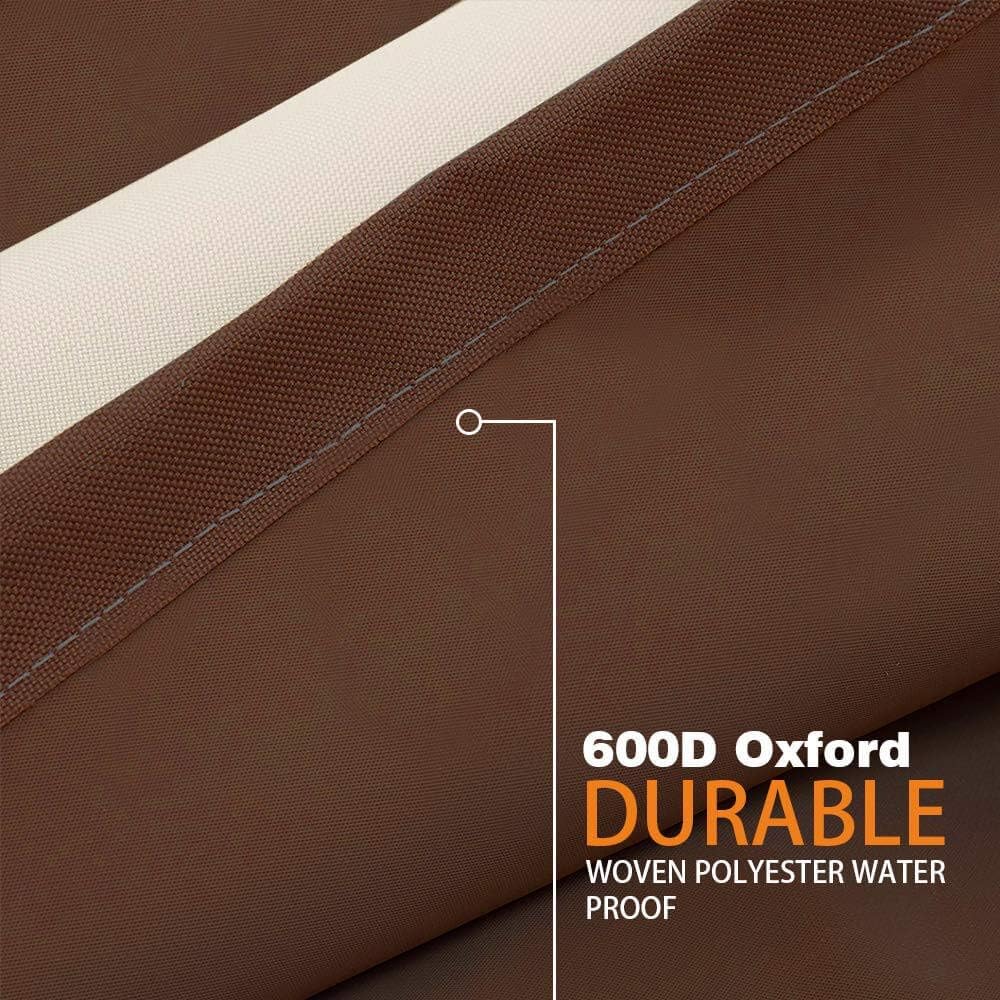Vailge Rectangular Coffee Table Cover - Heavy-Duty Waterproof Outdoor Furniture Protector | Fits Large Tables (Beige & Brown)