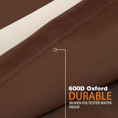 Vailge Rectangular Coffee Table Cover - Heavy-Duty Waterproof Outdoor Furniture Protector | Fits Large Tables (Beige & Brown)