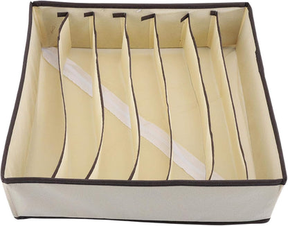 Aramox Portable Foldable Divider Storage Box Case for Bra Underwear Sock, 7 Grids for Organization