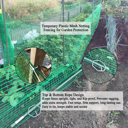 4x100 Plastic Garden Fence FT Deer Fence Netting, Temporary Mesh Fencing Animal Barrier for Deer, Chicken, Poultry
