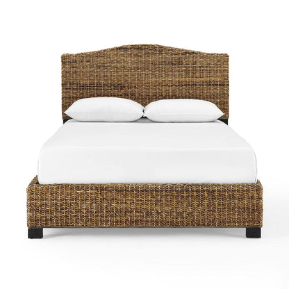HomeStock Lakeside Living Bed Set, Queen Size, Natural, Steel, Wood Finish Banana Leaf - 86" L x 66.75" W x 52.75" H