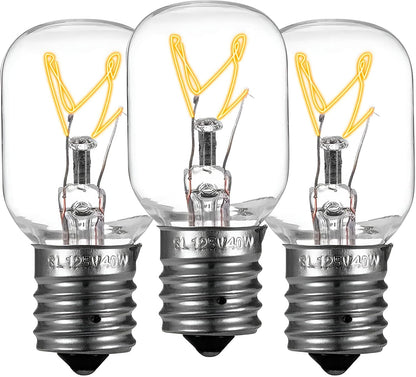 UP2WIN Light Bulb Compatible with Whirlpool 8206232A, 40w 125v Microwave Oven Light, E17 Base, 3 Pack
