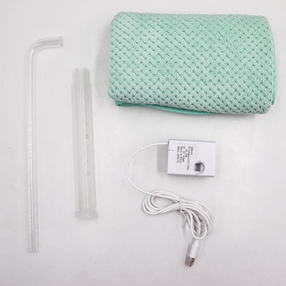 MinrzPet USB-Powered Reptile Shower Kit with Waterfall Fountain & Plush Towel – Bathing Essentials for Bearded Dragons, Frogs & Small Pets