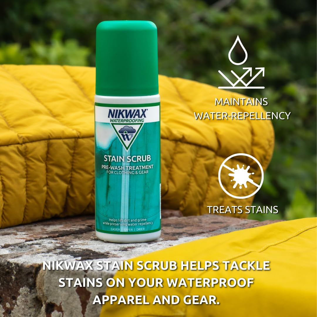 Nikwax Stain Scrub, Pre-Wash Treatment, Removes Stubborn Stains on Outdoor Clothing, Outerwear, Insulated and Down Jackets, Gore-Tex and other Waterproof Gear