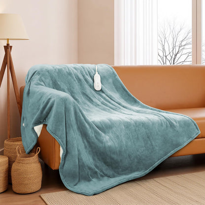 Heated Blanket Throw 50"x60", ETL & FCC Certified Electric Blanket with 3-Hour Timer Auto-Off & 5 Heating Levels, Overheat Protection, Machine Washable - Dusty Pink