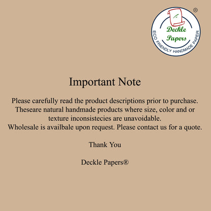 Deckle Papers® Deckle Edges Handmade Cotton Paper Blank Wedding Invitation-Menu Cards, Business Note Cards, Escort Cardstock, Calligraphy, Watercolor Textured -150gsm (Pack of 100) (2x3")
