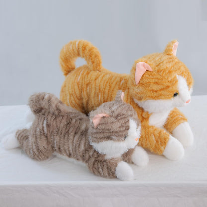 Leahaoe Weighted Stuffed Cat 19" 2Lbs, Realistic Cat Stuffed Animal for Kids and Adutls, Soft Orange Weighted Plush Animal Pillow Toy