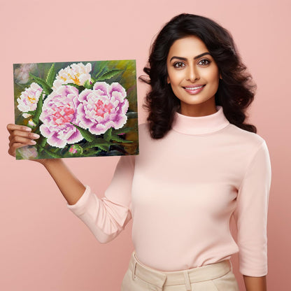 DIAMOND DOTZ Romantic Pink Peonies Diamond Painting Kits for Adults - Diamond Art Kits a Relaxing Creative Craft Kit with Dotz Gems s11x14