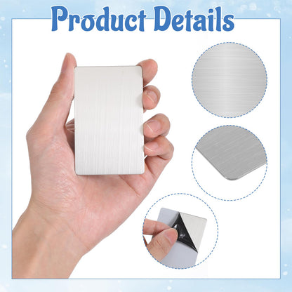 Afcabakila 30pcs 304 Stainless Steel Metal Business Card Blanks Laser Engraving Metal Cards 3.4" x 2.1" 0.8mm Thick for DIY Customizable Nameplates Gift Professional Branding