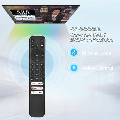 for TCL Google TV Remote, RC813 for Voice Replacement Control,for Android Mini-LED QLED 4K UHD Smart Television, with 6 Shortcut Buttons for NEIFLX/Prime/YouTube/TCL/Apple TV Buttons