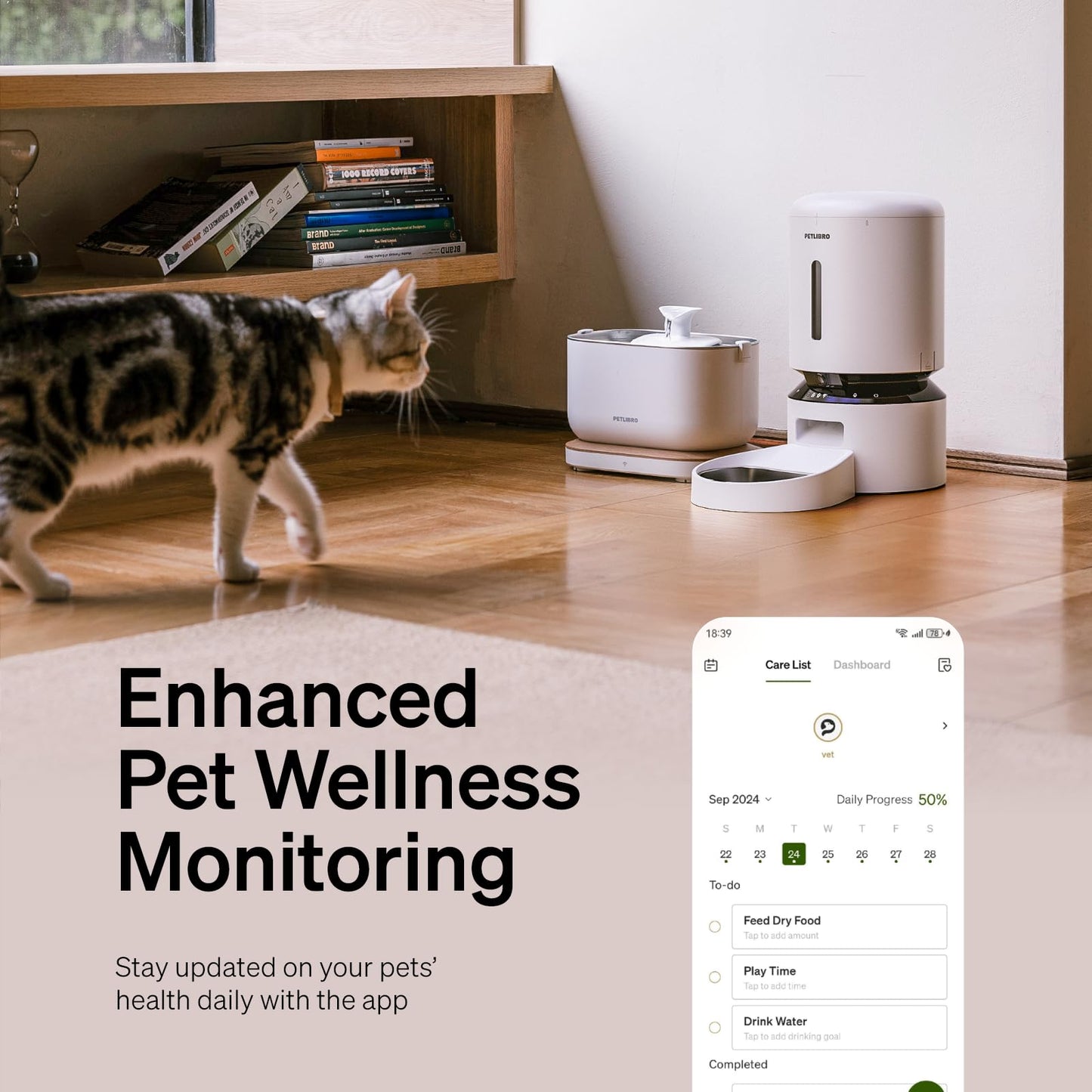 PETLIBRO Automatic Cat Feeder with Camera, 1080P HD Video with Night Vision, 5G WiFi Pet Feeder with 2-Way Audio, Low Food & Blockage Sensor, Motion & Sound Alerts for Cat & Dog Single Tray