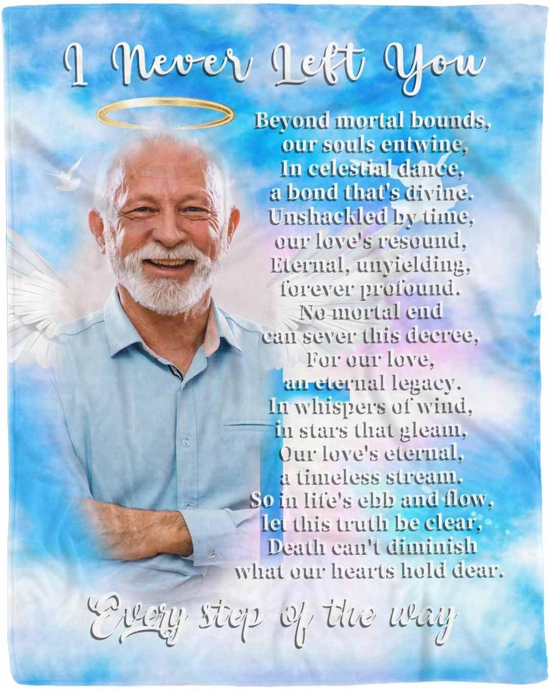 AOFUN Custom Memorial Blanket with Photos, Personalized Blanket in Loving Memory, Custom Picture Blankets for Loss