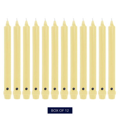 Colonial Candle Unscented Taper Candle, Classic Collection, Limoncello, 12 in, Pack of 12 - Up to 10 Hours Burn