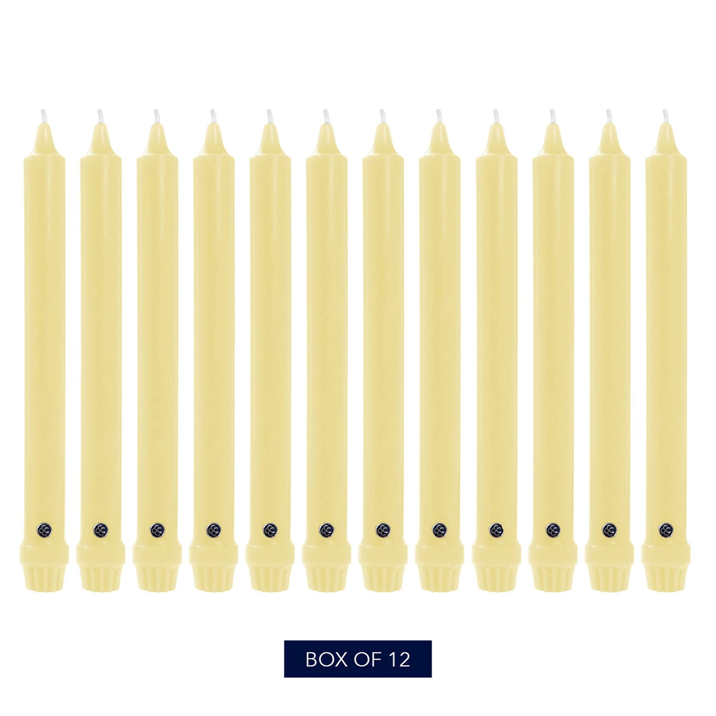 Colonial Candle Unscented Taper Candle, Classic Collection, Limoncello, 10 in, Pack of 12 - Up to 8 Hours Burn