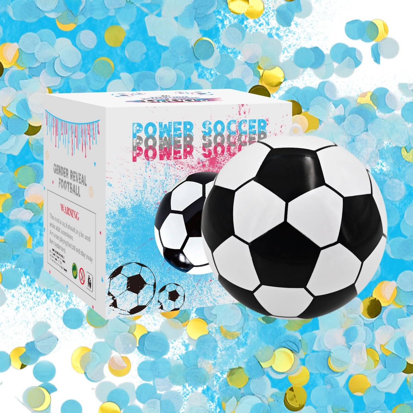 LIONTELO Supplies6 inch Gender Reveal Soccer Ball with Powder and Confetti Exploding Soccer Balls Kit Gender Reveal