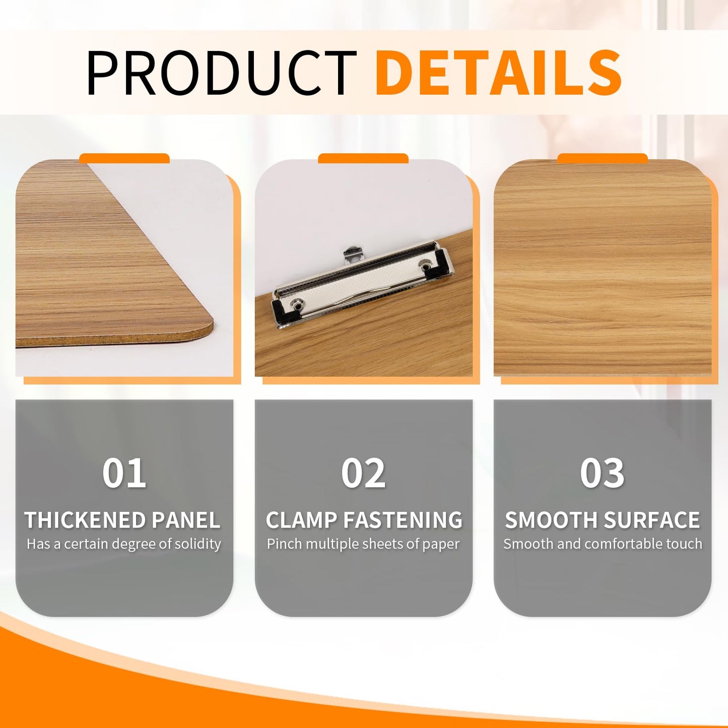 WORPSON Extra Large 11" × 17" Clipboard, Reversible Vertical & Horizontal Art & Drawing Clipboard, Cherry Wood Textured (Cherry, Horizontal, 2 Pack)