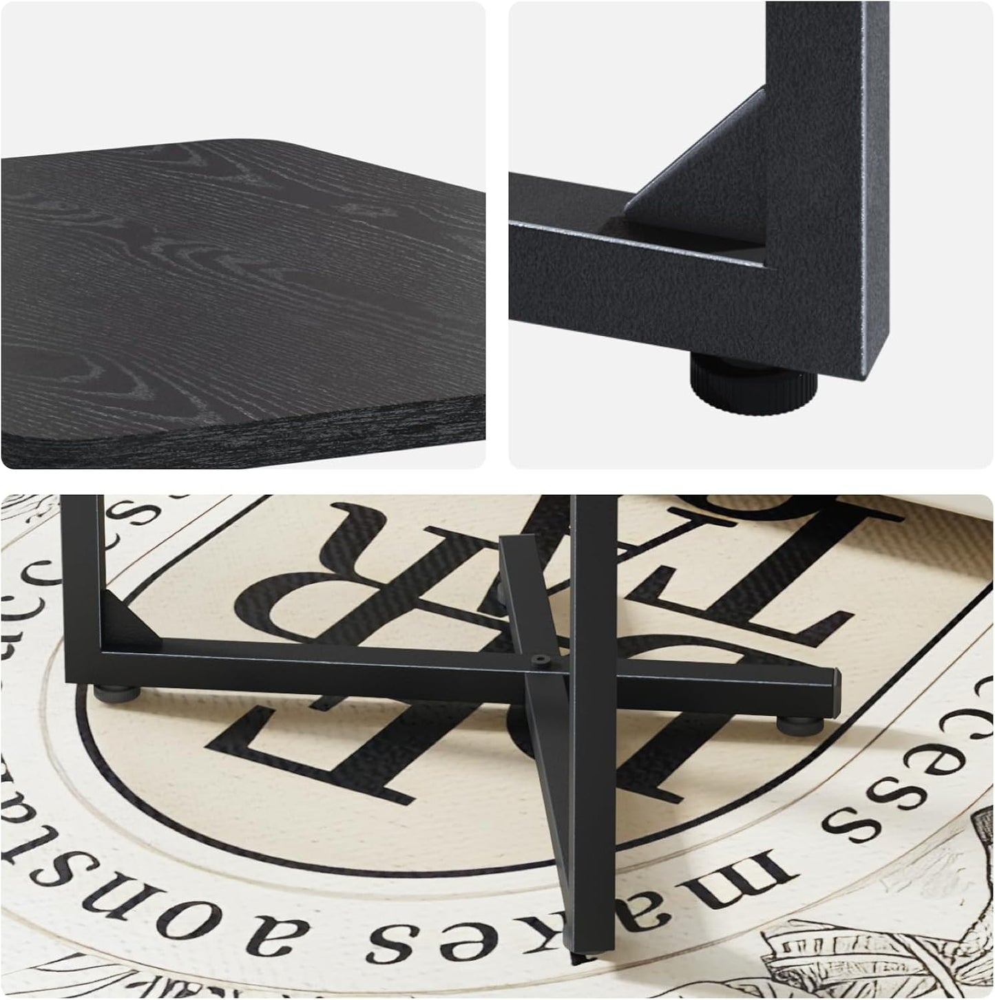 Generic ET-X-BKW1 NEFROM C-Shaped End Table, Small Couch Side Table, Sofa TV Tray Table for Living Room, Bedroom