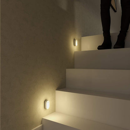Lyridz Dimmable Night Light with Motion Sensor, Warm White LED Night Light, Battery, Rechargeable, USB-C, Self-Adhesive Cabinet Lighting, Orientation Light for Children's Room, Bedroom, Kitchen,