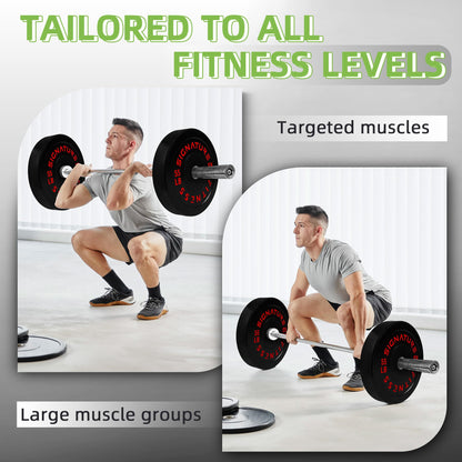 Fitvids 2" Olympic Bumper Weight Plates Set for Barbell – 370LB Set (10/15/25/35/45/55 Pair) – Colored