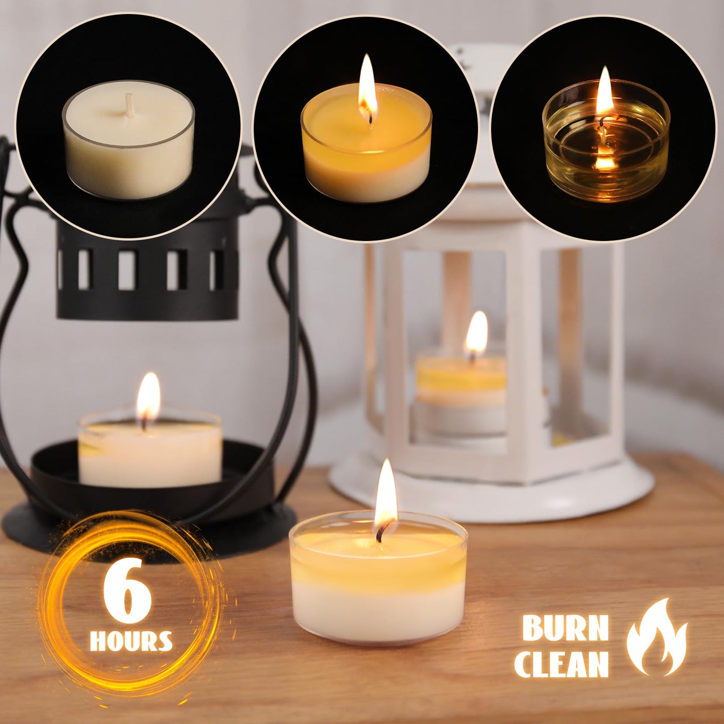 Soy Tealight Candles 170 Pack,6 hours/8hours Long Burning